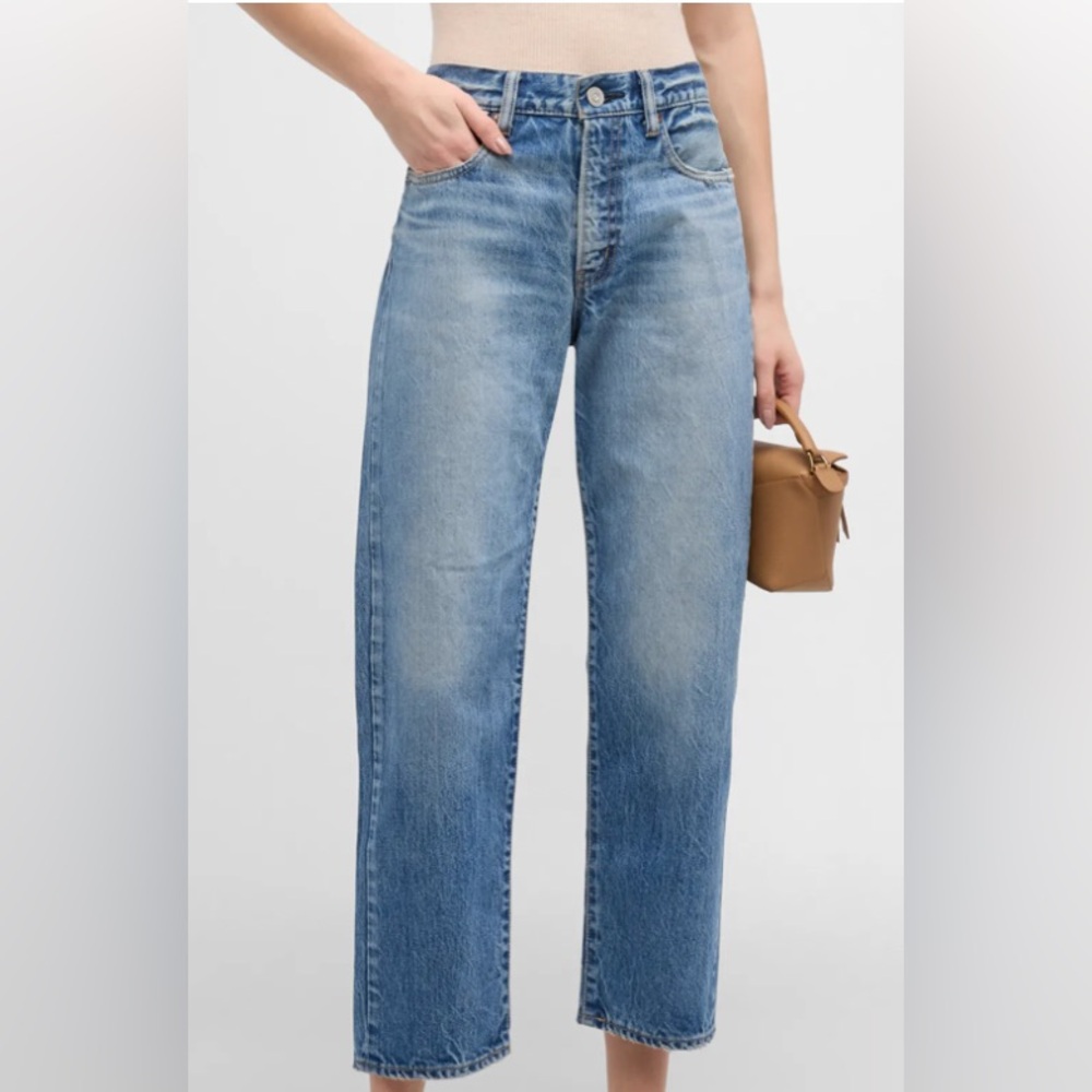 Moussy Washed Blue High-Rise Boyfriend Jeans